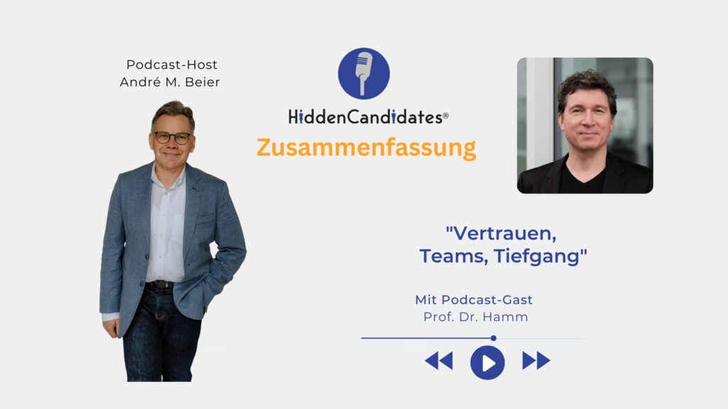 Vertrauen, Teams, Tiefgang - Prof. Dr. Hamm- Podcast HiddenCandidates - Zusammenfassung Blog (1920 x 1080 px)